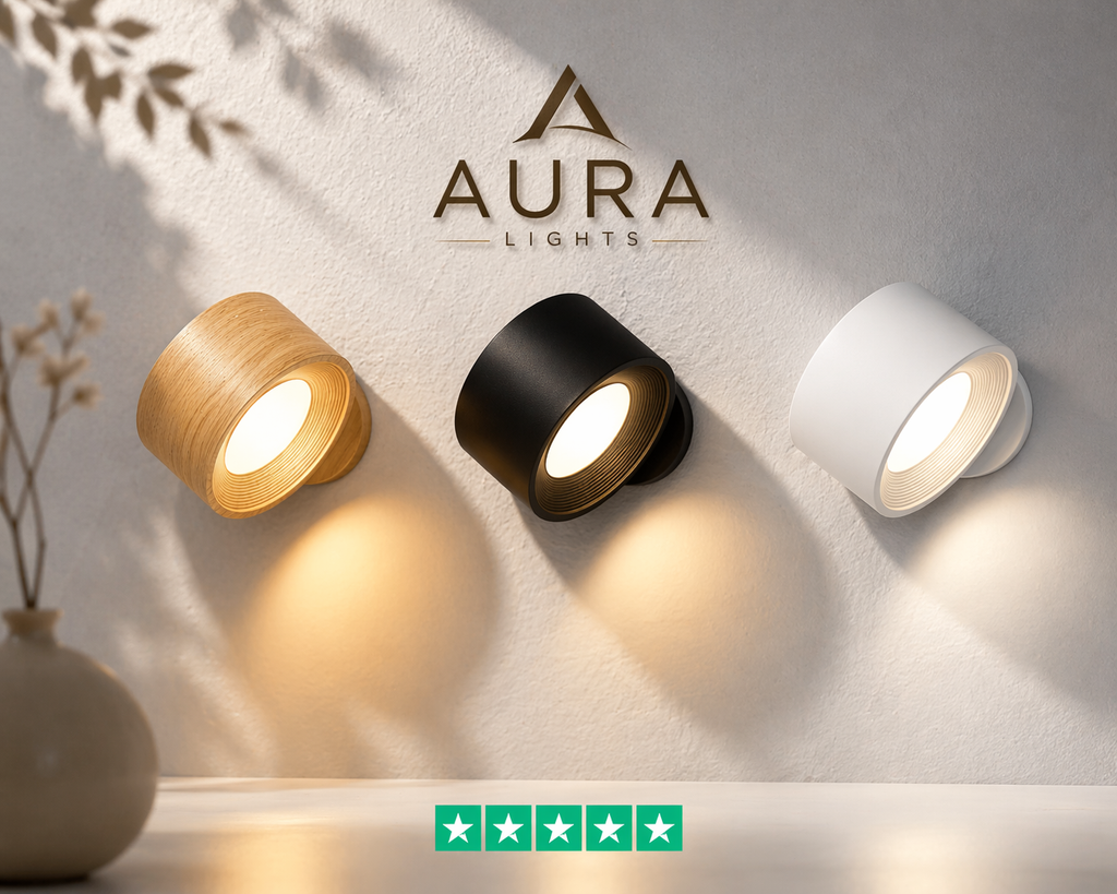 Aura Light™ – Trådløs Væglampe med Touch & 360° Lys