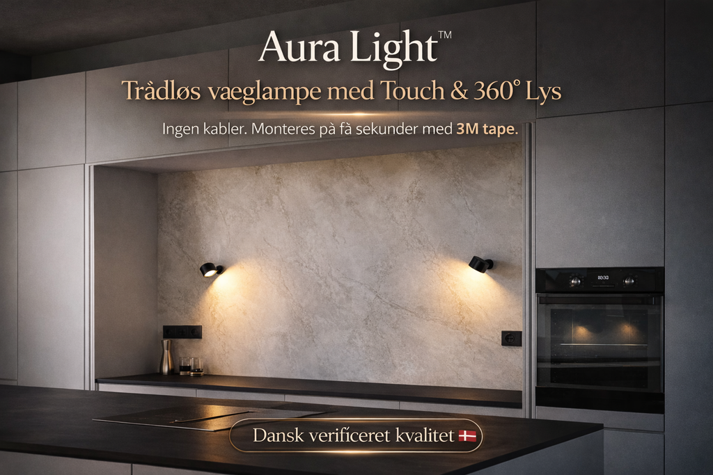 Aura Light™ – Trådløs Væglampe med Touch & 360° Lys